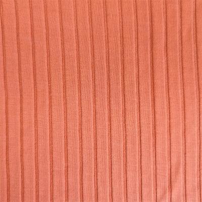 China Viable factory direct solid color custom stretch draw 8*3 ammonia imitated copper rib stripe knitted fabric for dress for sale