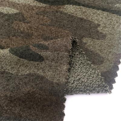 China Wholesale New Style 2022 China Supplier Anti-Static Wadding Fabric Plain Knitted Stretch Printed French Terry Camouflage Fabric Cotton for sale