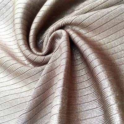 China 2022 New Design 95% Polyester 5% Spandex DIMENSIONAL Pit Stripe Hot-stamping Fabric For Dress T-shirt Knit for sale