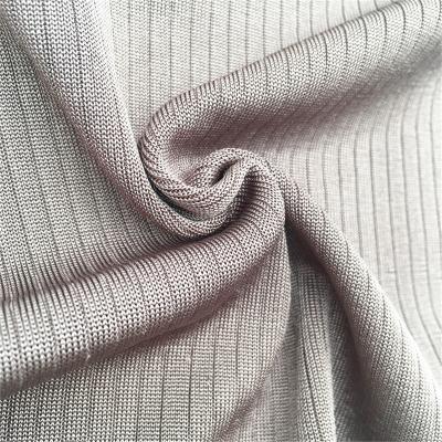 China New 5*1 SIZE Polyester Spandex Knitted Rib Fabric One Side Rib Fabric One Skort With Zipper Shirt for sale