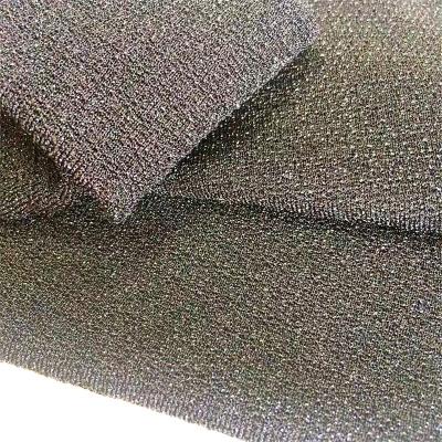 China 2022 viable new summer and spring sexy nylon sparkle stretch fabric metallic double side jacquard fabric for formal dress for sale