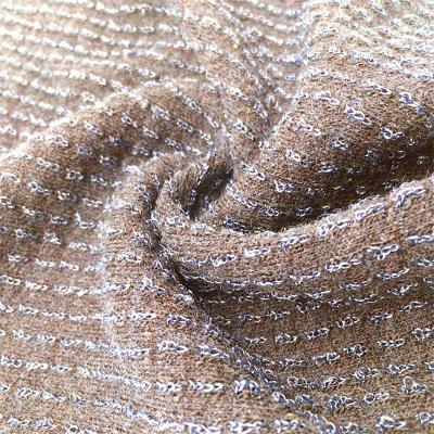 China 2022 viable new winter sexy polyester silver yarn sparkle metallic stretch jacquard fabric for party dress for sale