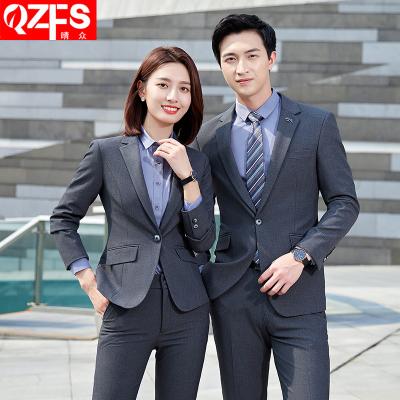 China QUICK DRY 2-piece men's suits autumn and winter men and women with the same paragraph civil servants formal dress manager lady office suit for sale