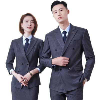 China Mandarin Waterproof Collar Low Price Custom Office Work Wear Suits Suits For Men And Women Men terno 2 Pieces for sale