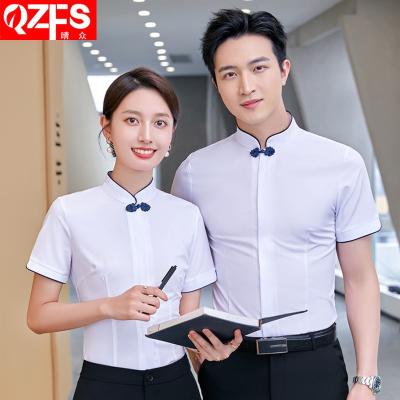 China Anti Pilling Anti-Shrink Men's Shirts Camisas Chinese Style Stand Korean Stand Blouse Anti-pilling Discount for sale