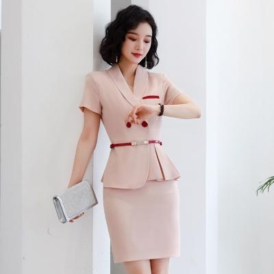 China Anti-Wrinkle Release Shorts Sleeve Anti-Wrinkle Woman Blazers Ladies Single Breasted Breathable Women Office Suit for sale