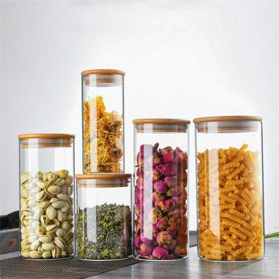 China Wholesale Freshness Preservation Glass Jars Eco-Friendly Glass Jar For Food Container Clear Borosilicate Glass Storage Jar With Lid for sale