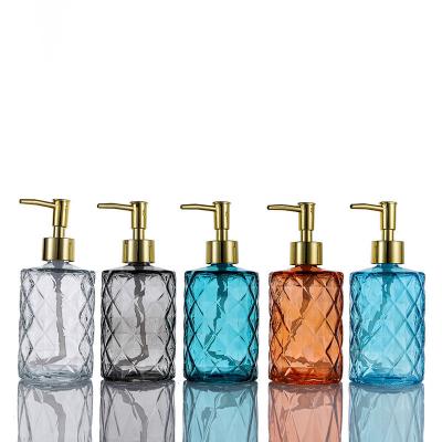 China Factory Direct Viable Turned Wholesale Glass Soap Dispenser Set Lotion Bottle Hand Packaging Wash Bottle for sale