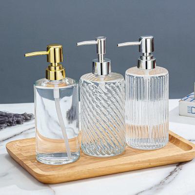 China Viable New Design Colored Glass Soap Dispenser Travel Hand Wash Bottle For Shampoo for sale