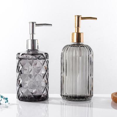 China Sustainable Color Glass Body Wash Lotion Shower Gel Press Bottle For Shampoo And Conditioner for sale