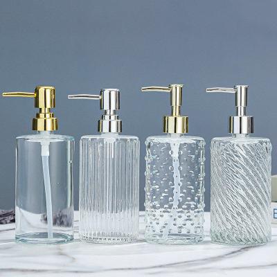 China Sustainable Wholesale Glass Hand Soap Dispenser With Pump Retro Glass Foaming Soap Dispenser For Bathroom And Kitchen Setting for sale