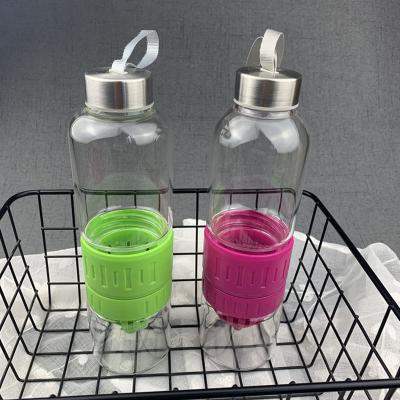 China New Sustainable Hot Selling Cute Creative Coffee Cup Glass Bottles Juice Tumbler With Hand Rope for sale