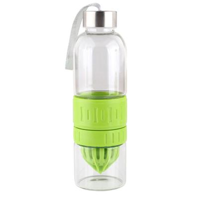 China Viable Colorful Lemon Juice Cup Fruit Water Bottle for Outdoor Sports Juice Drink Glass Bottle for sale