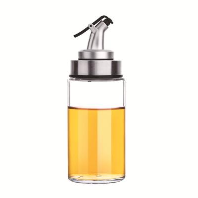 China Silver Freshness Preservation 200ml 300ml Glass Bottle With Spout Seal For Salad Dressing for sale