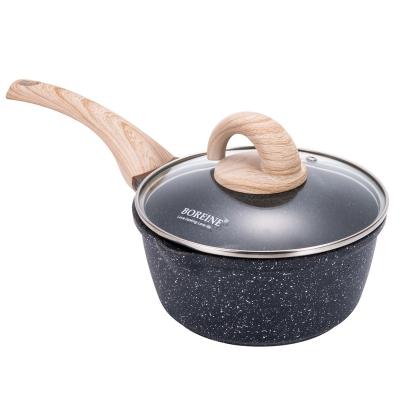 China Sustainable High Quality Tea Boiling Powder With Wooden With Lid Pan Nonstick Ceramic Pot Milk With Handle for sale