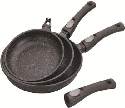 China Traditional Hot Sales Detachable Handle Aluminum Die Casting Frying Pan Handle Detachable Frying Pan for sale