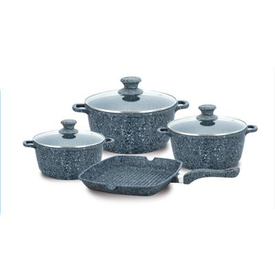 China Factory Price Sustainable Granite Coated Aluminum Nonstick Cookware Set for sale