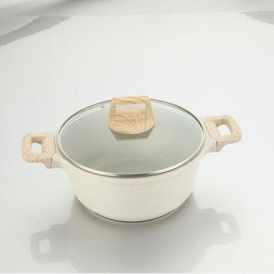 China Sustainable New Design Aluminum Cookware Set Die Cast Non Stick Casserole With Lid for sale