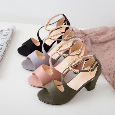 China Fashion Trend Summer Plus Size 41 Women's Classic 7cm High Heels Sandals Block Platform Pump Lady Burgundy Shoes for sale