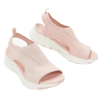 China Fashion Trend Breathable Sports Comfortable Mesh Sandals For Ladies Summer Flat Sandals for sale