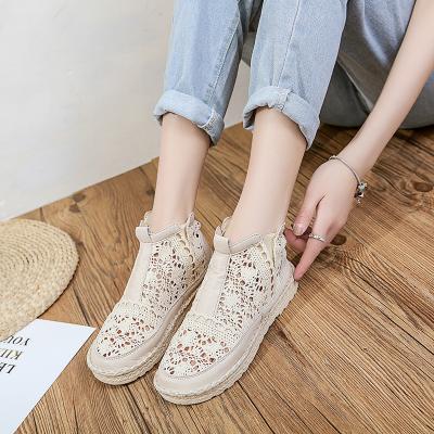 China 2021 Summer New Women's Wear White High Top Sandals Rubber All-match Casual Sole Soft Flat External Sandals for sale