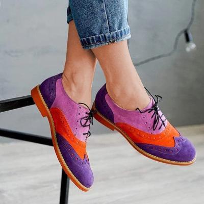 China Factory Direct Sale Wholesale Round Casual Sneakers Ladies Brogues Vintage Oxfords Shoes Women Shoes for sale