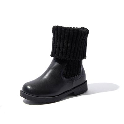 China High Quality Round Kids Shoes Casual Stretch Knit Children Shoes Fashion Girls Shoes For Girls Long Tube Girls Boots Breathable Boots for sale