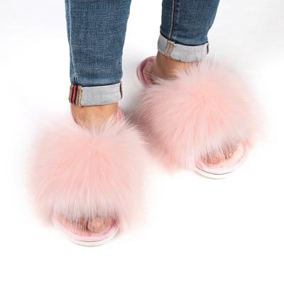 China New Lightweight Winter Furry Open-toe Slippers Ladies Plus Size Cotton Slippers Fluffy Slippers for sale