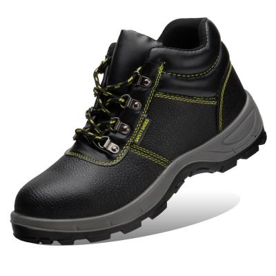 China Labor Safety Waterproof Genuine Leather Shoes For Men Working PU/PU Injection Sole Cheap Price for sale