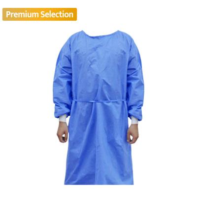 China Visitors EN13795 Sterile CE 45gsm SMS Elastic/Non Sterile Disposable/Knit Slap Isolation Surgical Gown Reorder for Europe Market for sale