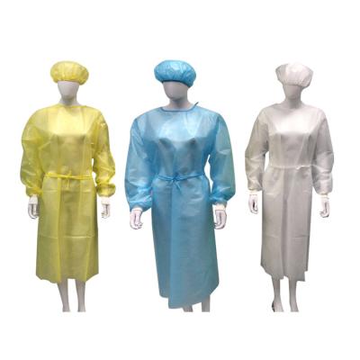 China Visitors AAMI Level 2 Isolation Gown Ultrasonic Medical Isolation Gown Disposable Medical Gown With Cuff Rib PPE for sale