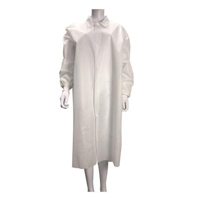 China Visitors Bacterial Proof Lab Coats Hospital Uniforms For SMS Unisex Disposable White Lab Coat for sale