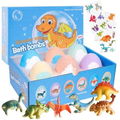 China Hot Factory Direct Selling Body Skin Perfume Body Care Moisturizing Bubble Ball Dinosaur Egg Bath Bomb Set With Toy Inside for sale