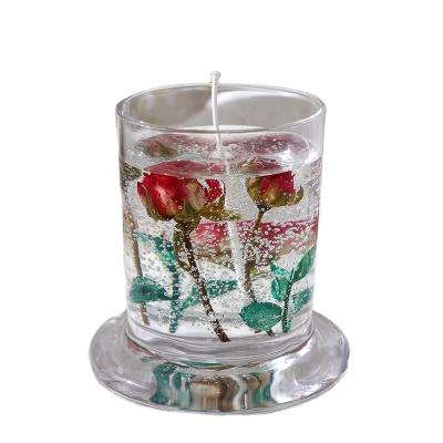 China Wholesale Eco-friendly Decorative Luxury Glass Jar Dried Flower Scented Candles With Dried Flower for sale