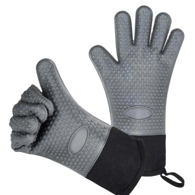 China Heat Resistant Design Heat Resistant Non-slip Silicone For BBQ Grill Silicone Baking Grilling Gloves for sale