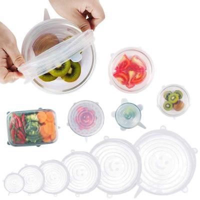 China BPA Free Silicone Reusable Stretch Lids and Flexible Seal Lids to Fit All Shape of Containers Microwave Reusable Stretch Lids for sale