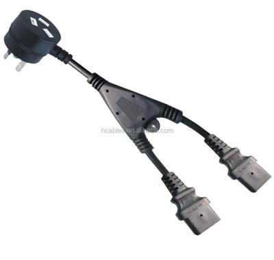 China Home Appliance New Zealand SAA Australia 2xC13 Spliter Extension Lead Piggyback Power Cord for sale