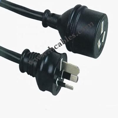 China Home Appliance Power Cord / Industry Australia 3pin Piggyback Plug With SAA Approval for sale