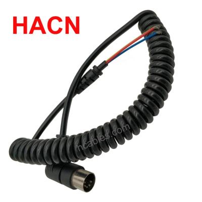 China DIN 5p Home Appliance Male Connector Cable With Strip Spiral Cable for sale