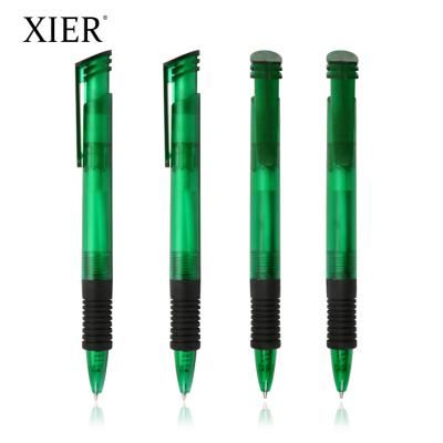 China Retractable Plastic Pen Advertising Custom Logo Plastic Ballpoint Pen Ink Tip Wholesale Oil Green Ballpoint Pen for sale