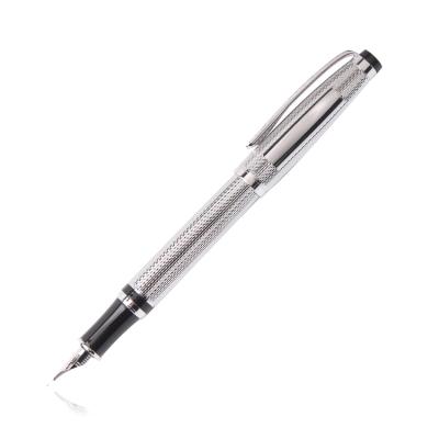 China Luxury Fountain Pen 2020 New Design Silver Luxury High Quality Heavy Metal Metal Fountain Pen for sale