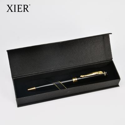 China Pen paking the luxury black ball Pen Set Customized Logo Promotion Pen With Metal Box for sale