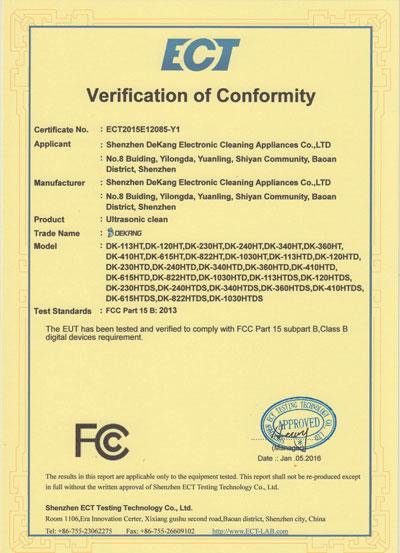 FCC - Shenzhen Dekang Electronic Cleaning Appliances Co., Ltd.