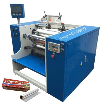 China Semi Automatic Food 3 Axis Aluminum Foil Wrap Rewinding Machine for sale