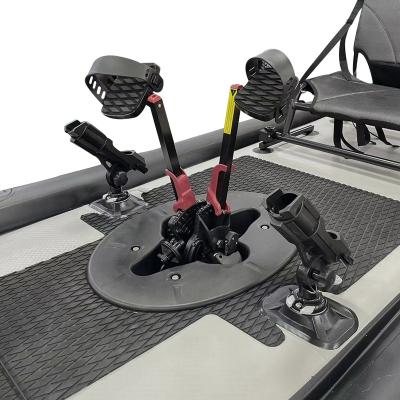 China 0.9mm PVC Surfking All Drop Stitch Pedal SUP Foot Drive Fishing Kayak Rowing Boat With Accessories for sale