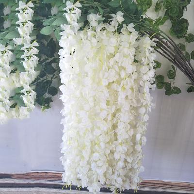 China Wholesale Decoration Silk Preserved Hanging Flower For Wedding Decoration Wisteria Artificial Flowers for sale