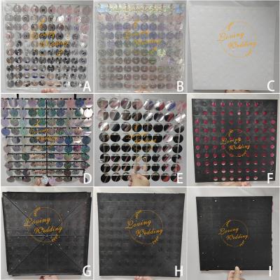 China Custom Decorative Signs Party Decoration PVC Panel Sequin Backdrop Shimmer Wall Panel for sale