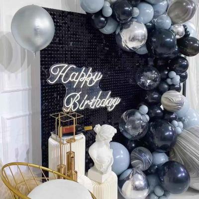 China Custom Transparent Back Shimmer Sequin Wall Panel Black Back Wedding Decoration Backdrop for sale