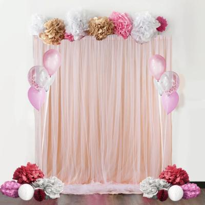 China Wholesale Baby Shower Decoration Wedding Ice Silk Cloth Curtain Decorative Background Silk Cloth Curtain Background for sale