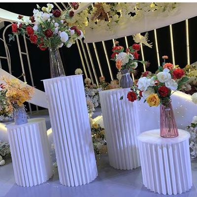 China Party Wedding White Paper Stage Decoration Pedestals 30 / 40cm Diameter for sale